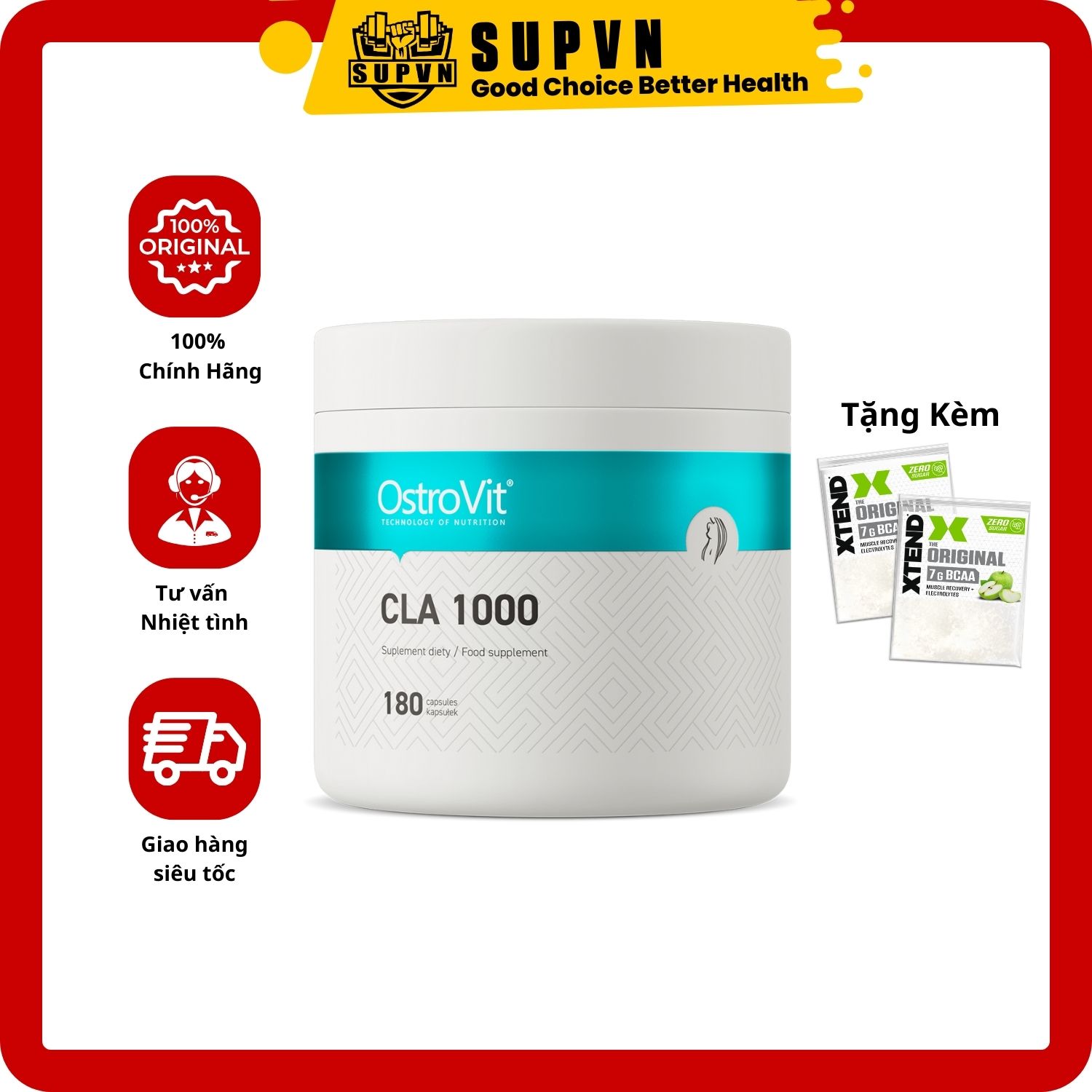 CLA Ostrovit 1000mg - Hỗ Trợ Đào Thải Mỡ Thừa  - 180 viên