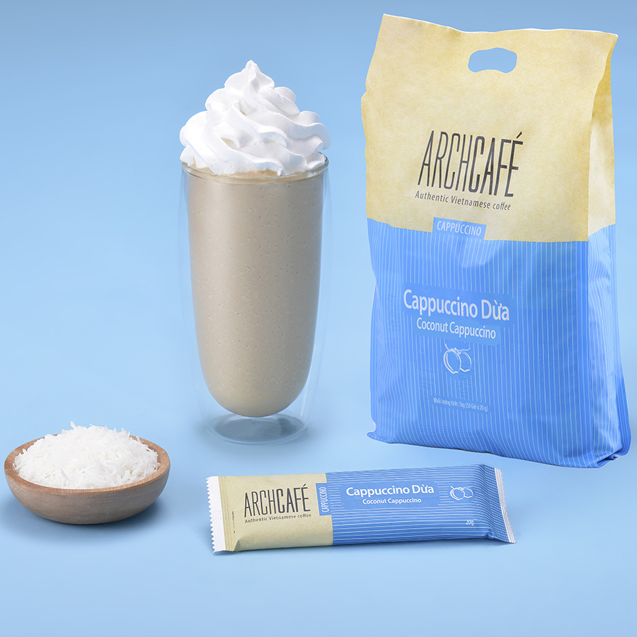 Túi Cà Phê Hòa Tan Archcafe Cappuccino Dừa 50 gói x 20g