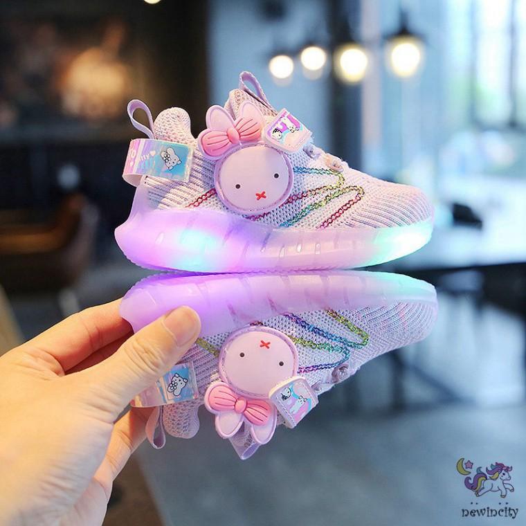 Freeship Giày Thể Thao Đế Gắn Đèn Led Cho Bé Gái Bé Trai