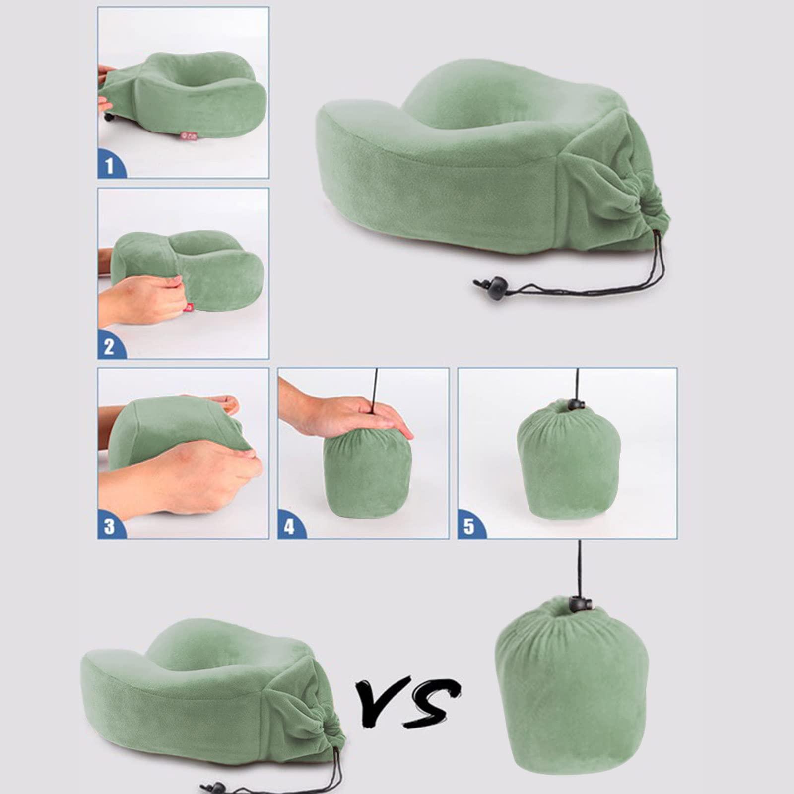Bộ nhớ đệm du lịch Bọt cổ có thể gập cổ có thể rửa cổ có thể giặt được đệm máy bay nhẹ PENTABLE BÀI TẬP Hỗ trợ cổ cho tàu, ô tô, văn phòng, cắm trại