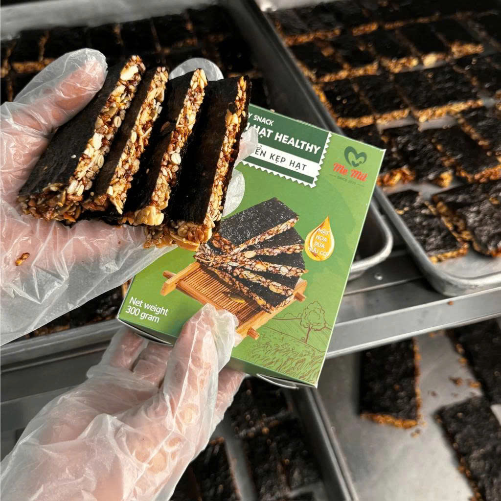 Bánh Rong Biển Kẹp Hạt Mẹ Mít Hộp 200g - Thực Phẩm Bổ Sung Dinh Dưỡng Người Ăn Chay, Thể Thao, Giảm Cân, Người Tiểu Đường, Healthy, Eatclean