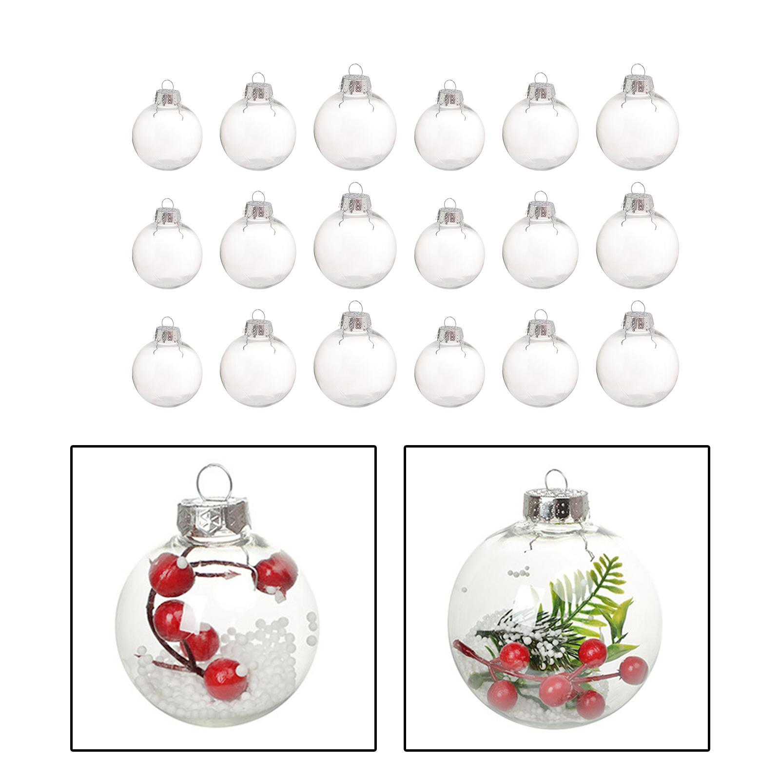 3x Clear Christmas Ball Ornaments Party Supplies 6cm 8cm 10cm