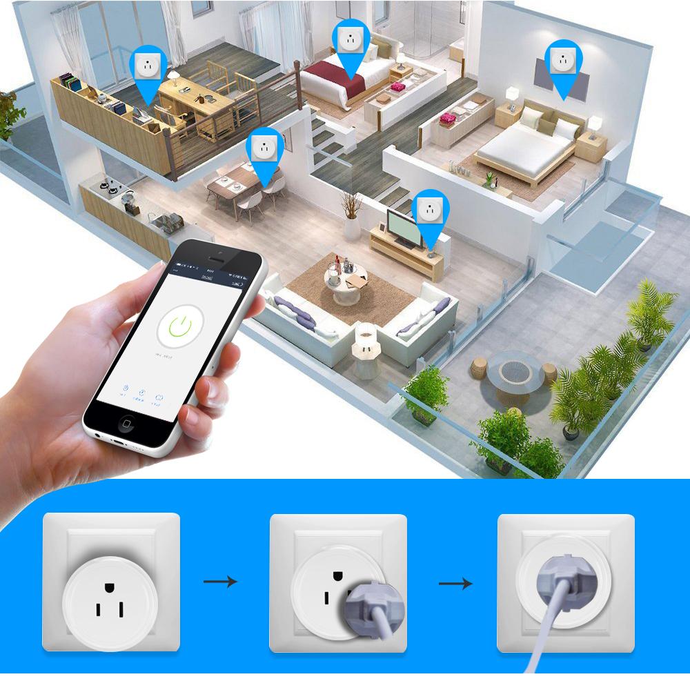 3PCS Wireless WIFI Smart Plug US Outlet WI-FI Socket Charging Adapter Smart Home Power Plug Remote Control Via Phone App Smart Timer Compatible with for Amazon Alexa and for Google Home/Nest IFTTT For TP-Link