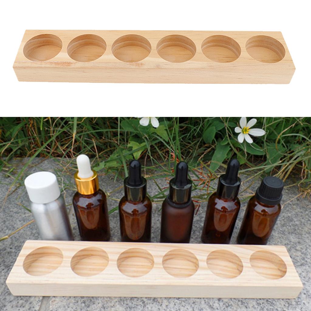Essential Oil Storage Case Display Stand Oil Wood Rack Holder Tray