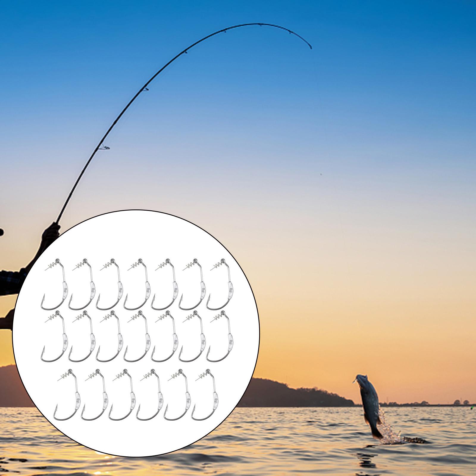 20x Fishing Hooks Catfish Hooks Fish Hooks Carbon Steel Hooks Weighted Hooks