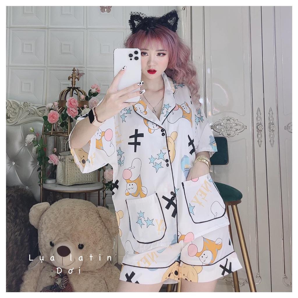 Đồ bộ mặc nhà đùi Pijama chất lụa latin loại 1 mềm mịn mát - Freesize dưới 60 kg