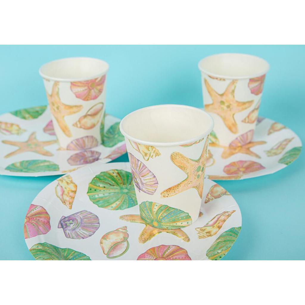 10pcs Starfish Sea Snail Disposable Cup Birthday Party Tableware Decoration