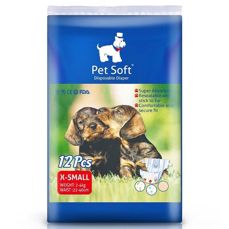 Tả cho chó, Bỉm chó, Bỉm vệ sinh chăm sóc thú cưng cho Chó Cái Pet Soft 1 bịch 12 chiếc