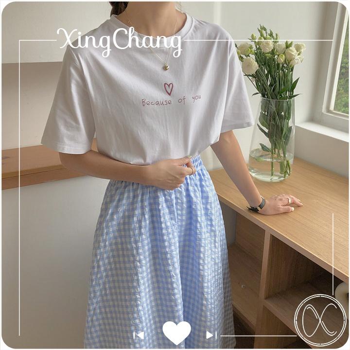 Áo phông nữ tay ngắn, áo phông công sở chất mịn đẹp cá tính in Of You mã NXC08