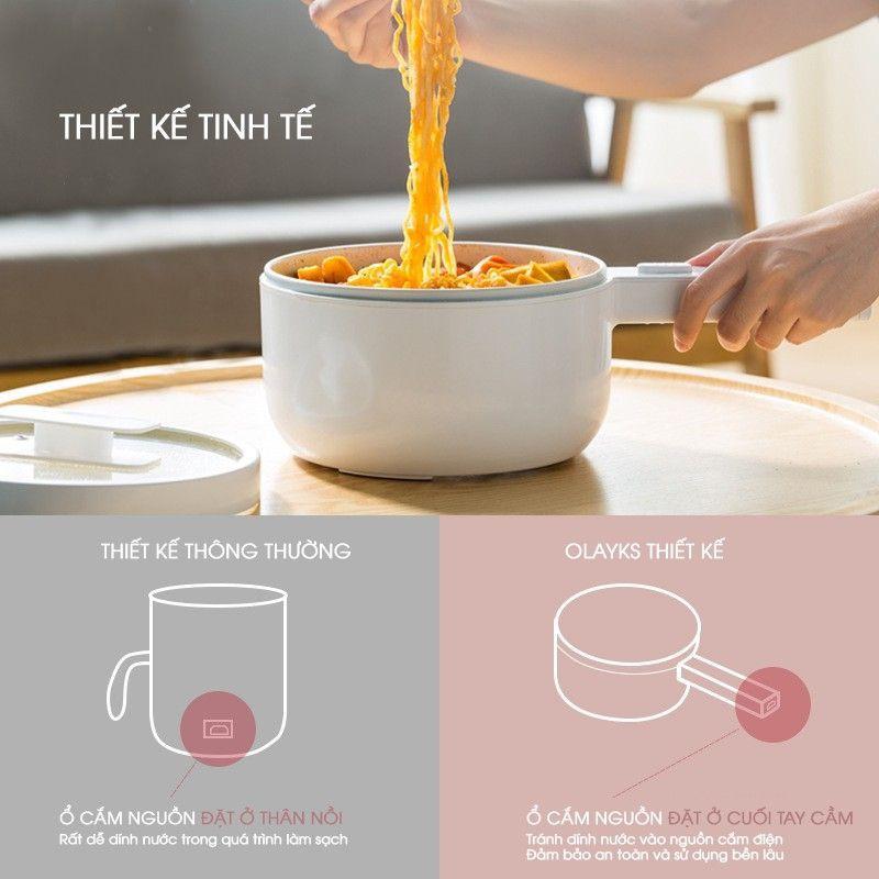 Nồi lẩu điện mini chống dính đa năng OLAYKS