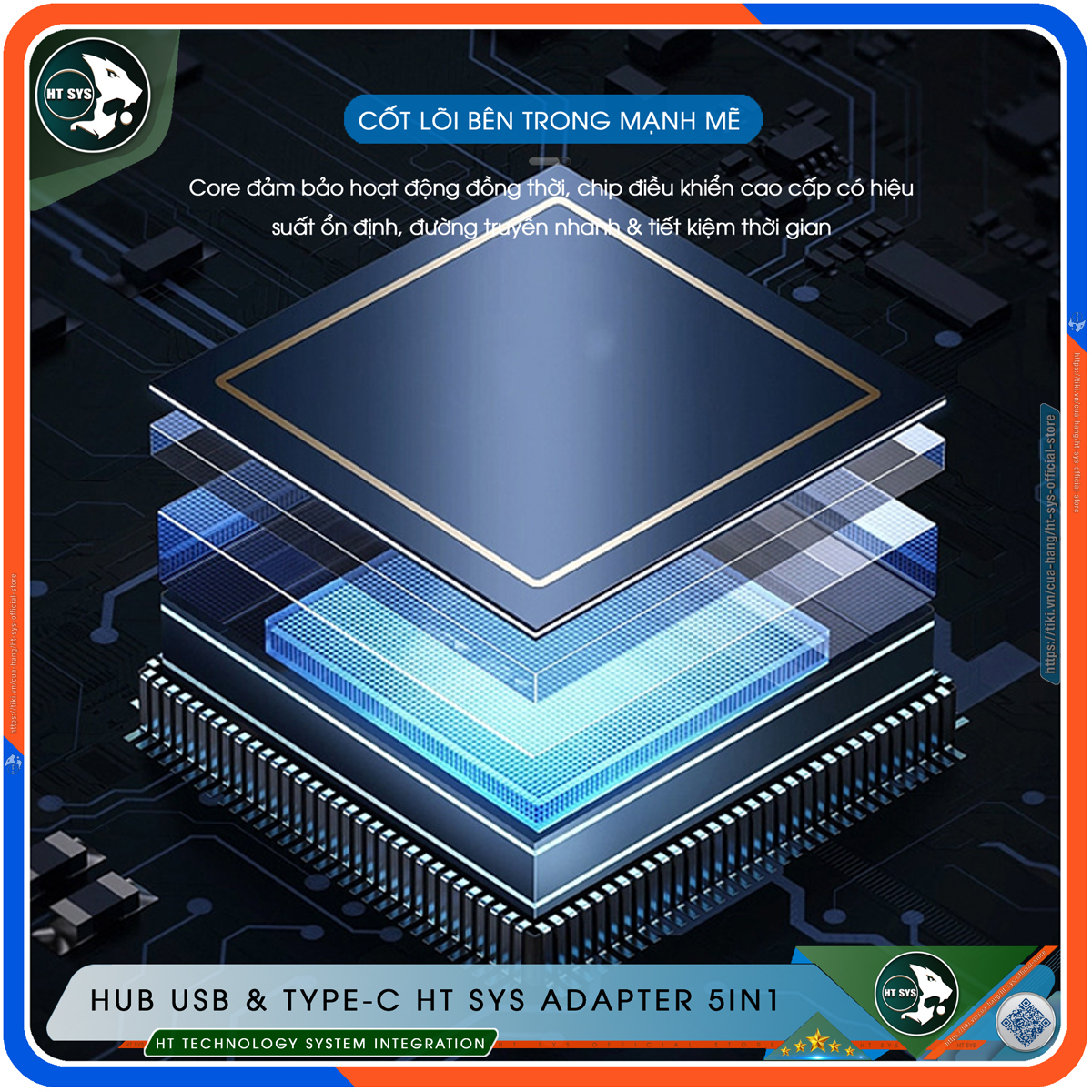 Hub USB 3.0 Và Hub Type C HT SYS Adapter 5in1 - Cổng Chia USB Mở Rộng Kết Nối Tốc Độ Cao Dành Cho Macbook, Laptop, PC - Hub Chuyển Đổi USB Type-C Hỗ Trợ Sạc Pin, Kết Nối Đa Năng ổ Cứng, Bàn Phím, Chuột, Máy In, Ổ Chia USB - Hàng Chính Hãng