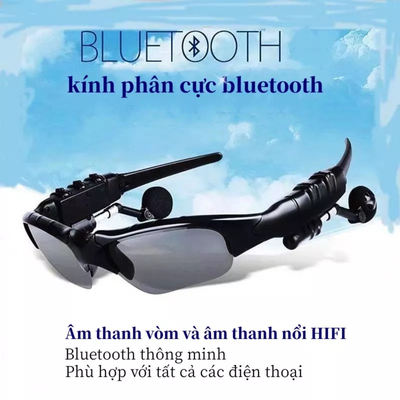 Kính Mát, Kính Mắt thông minh Bluetooth5.2,Kính râm Chống UV tích hợp kết nối hỗ trợ gọi rảnh tay Và Nghe Nhạc