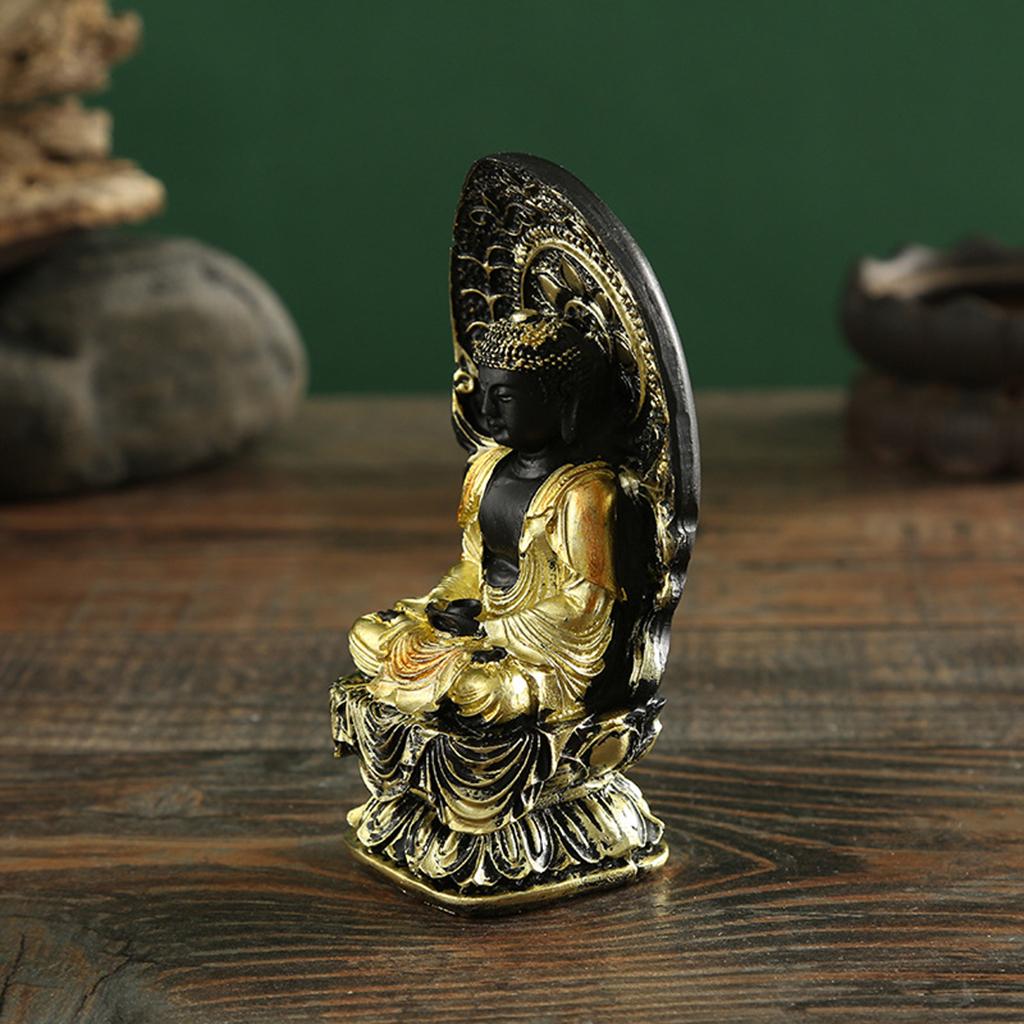 Meditating Buddha Statue, Guan Yin Buddha Decorative Figurine for Home Office Tabletop Desktop Spiritual Living Room Decoration, Yoga Zen Decor
