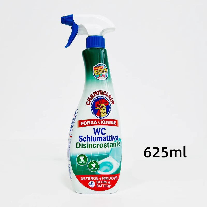 Xịt tẩy bồn cầu &amp; Tẩy rêu nền xi măng, tẩy gạch men nhà tắm ố vàng Chanteclair WC Ý 625ml