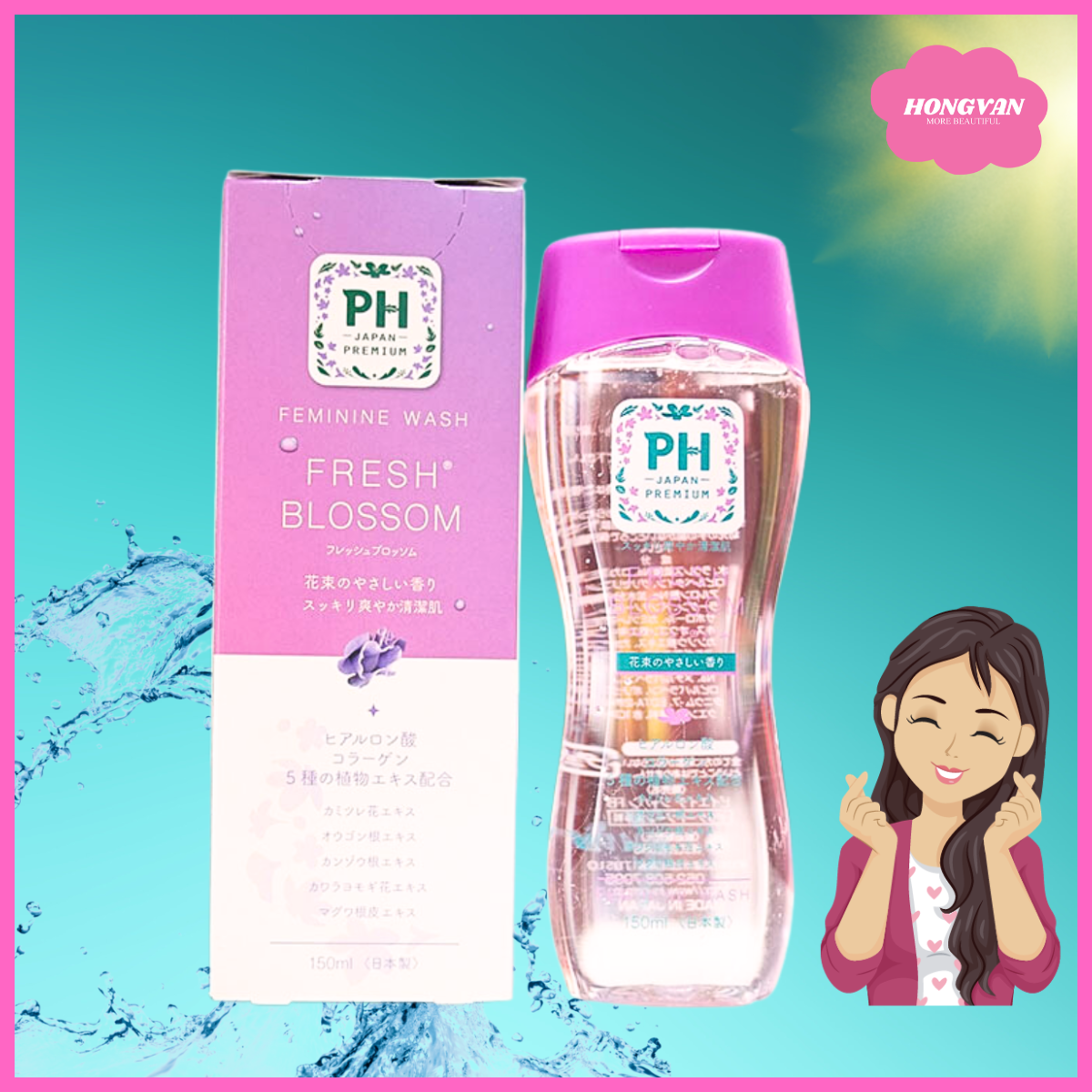 Dung dịch vệ sinh phụ nữ PH Care hương hoa 150ml từ Nhật Bản (FRESH BLOSSOM)