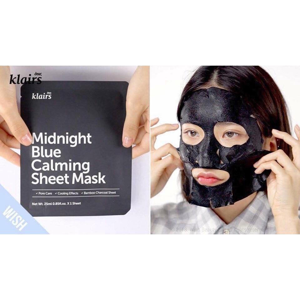 Combo 5 Mặt Nạ Giúp Làm Dịu, Phục Hồi Da Klairs Midnight Blue Calming Sheet Mask 25ml x 5