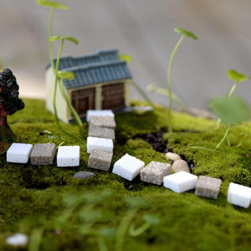Mô hình tiểu cảnh ️ Viên gạch giả làm lối đi tiểu cảnh, sân vườn, terrarium, sen đá