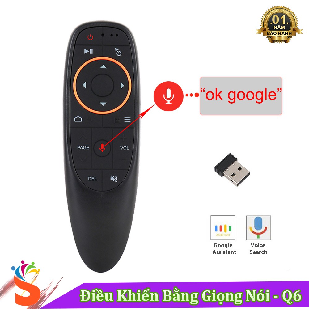 Chuột bay Voice G10S, ra lệnh bằng giọng nói, hỗ trợ tìm kiếm dành cho Google Assistant, Tặng kèm Pin