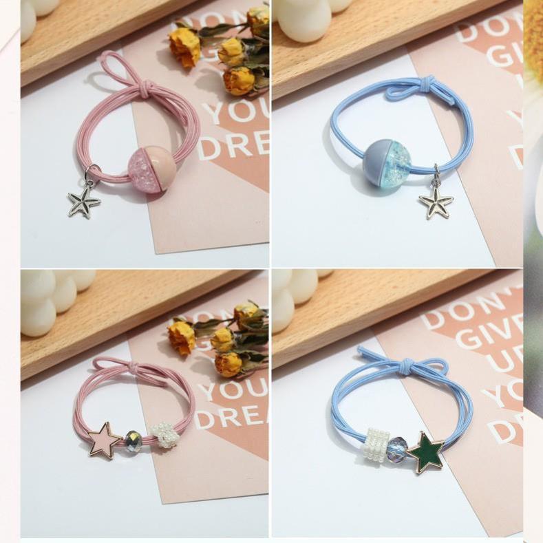 Combo Dây cột tóc phong cách Hàn Quốc hình hoa dễ thương cho nữ C17