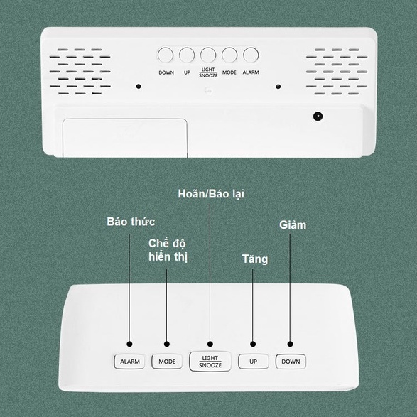 Đồng hồ báo thức đèn LED tích hợp gương 3 chế độ hiển thị, 2 chế độ sạc nhiều kiểu dáng - DHL01