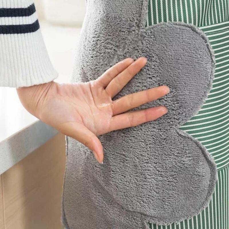 Tạp dề kẻ hoa chống thấm nước, tạp dề có khăn lau tay bên hông