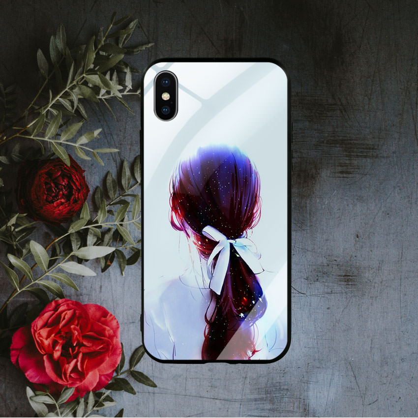 Ốp Lưng Kính Cường Lực cho điện thoại Iphone X / Xs - Girl