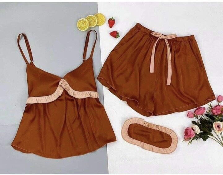 SÉT BỘ LỤA SATIN PHỐI   MÀU Y HÌNH