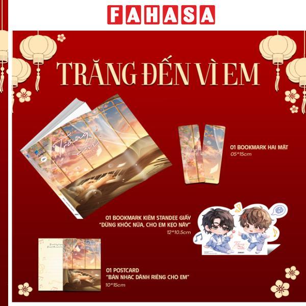 Sách - Trăng Đến Vì Em - Tặng Kèm Boomark + Boomark Kiêm Standee Giấy + Postcard 2 Mặt