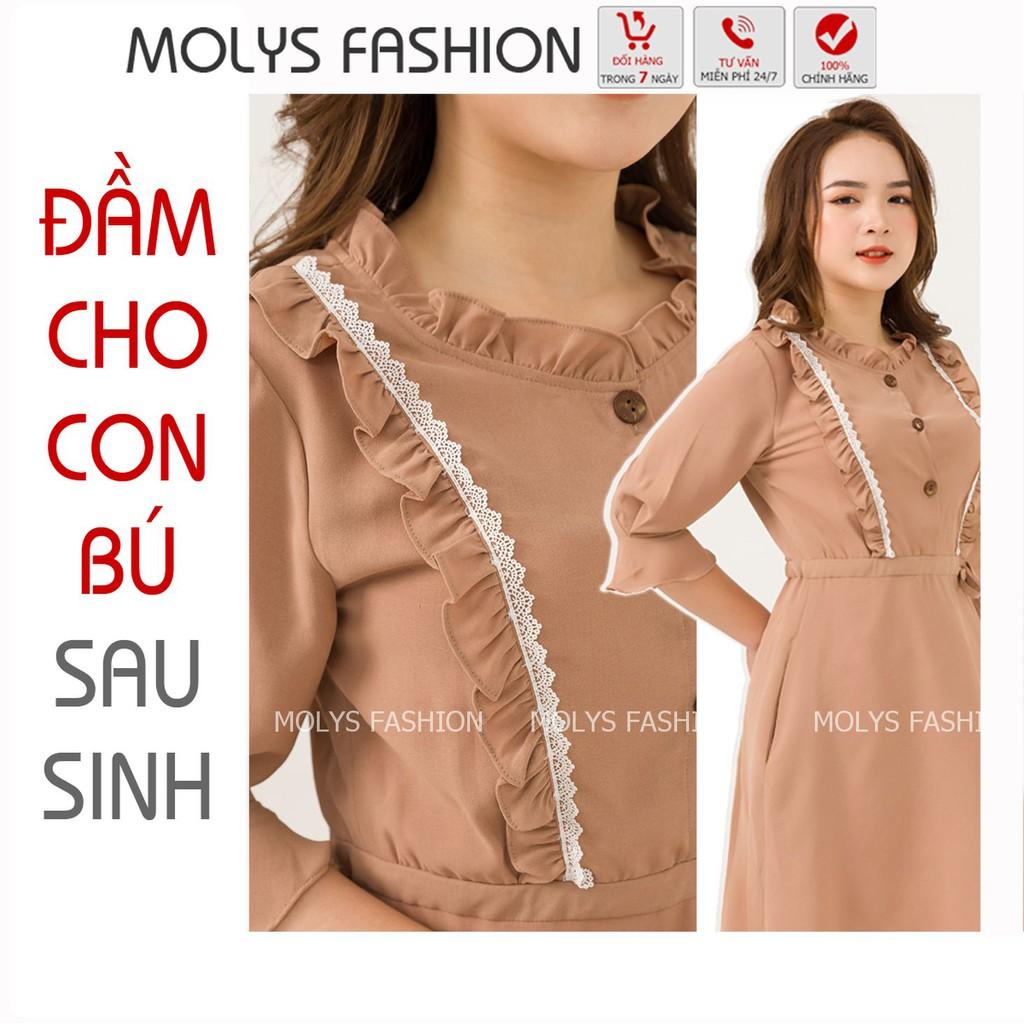 Đầm bầu bé, đầm cho con bú sau sinh MOLYS M2192, đầm có khóa kéo 2 bên cho con bú, vắt sữa nơi công sở tiện lợi