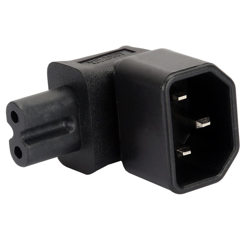 1 x IEC320-C14 to C7 Right Angle 90 Degree Angled  Power Adapter Extension