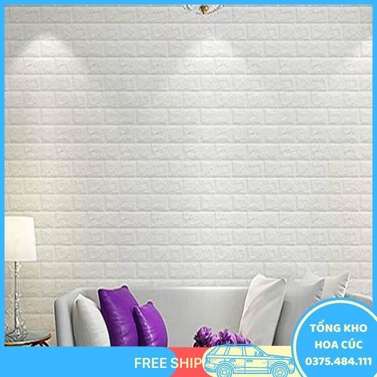 10 Tấm Xốp Dán Tường Giả Gạch Màu Trắng Dày 4Mm Khổ 70X77 Cm Chịu Lực, Chịu Nước, Chống Ẩm Mốc Loại Cao Cấp  - Vận Chuyển Miễn Phí Toàn Quốc