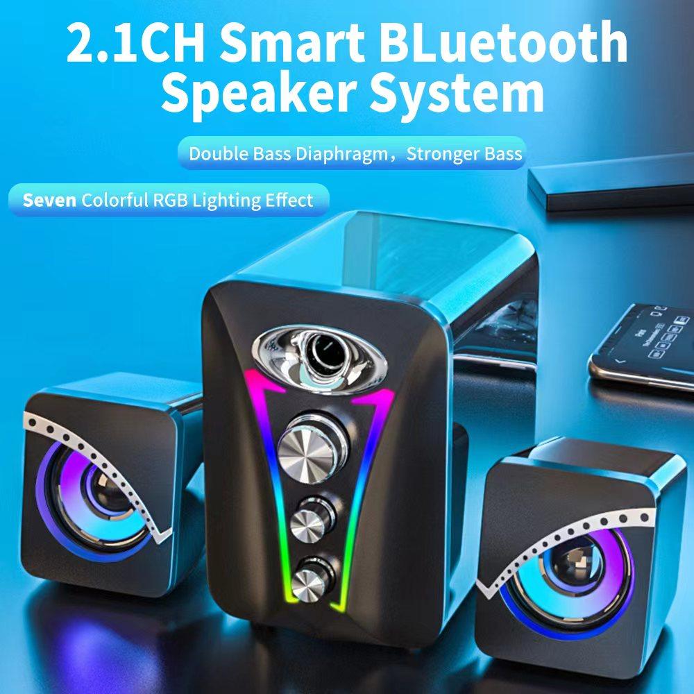 Âm thanh mát mẻ chất lượng cao Bluetooth loa có dây cao với micrô và phù hợp cho máy tính để bàn và máy tính xách tay Color: Bluetooth