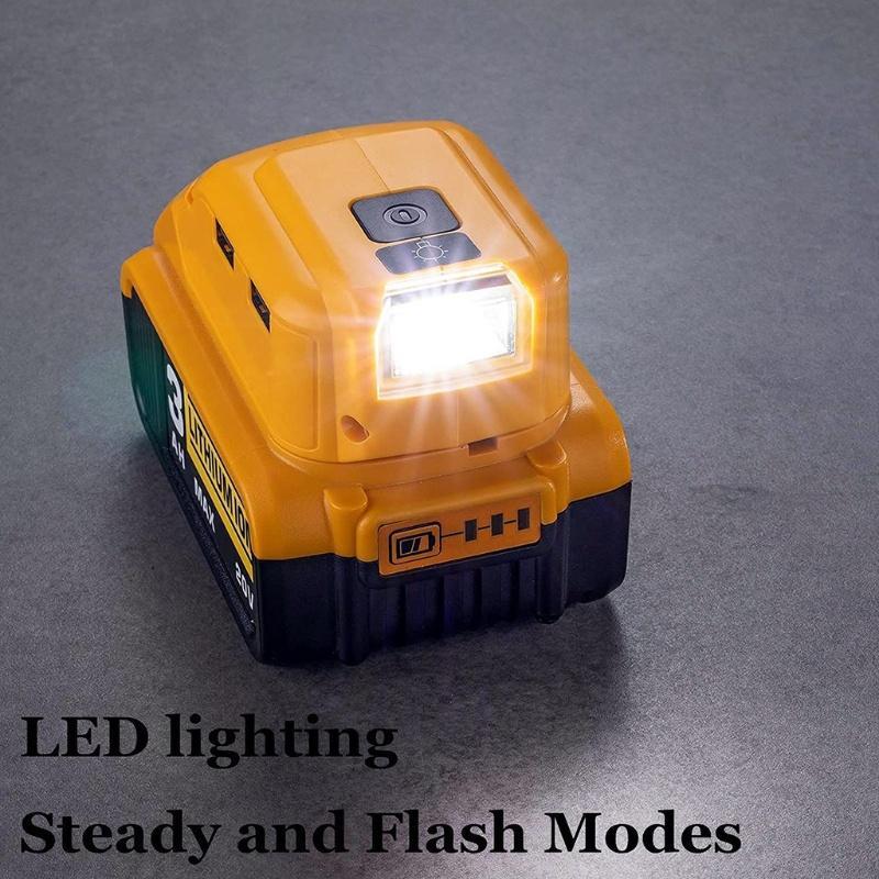 Đèn pin Lithium cầm tay khẩn cấp 2 ổ cắm sạc nguồn USB 14.4/18V tương thích với DCB090