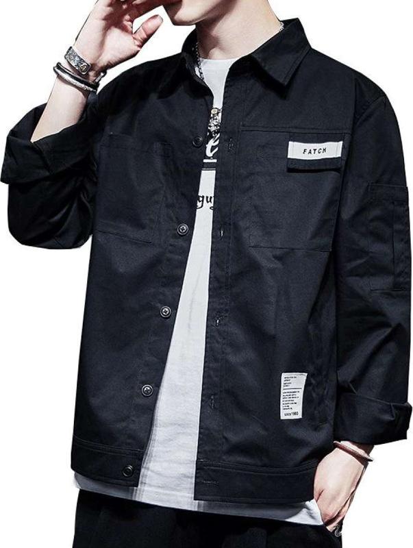 Men's Long Sleeve Casual Shirt Cotton Slim Fit Teenage Student Shirt