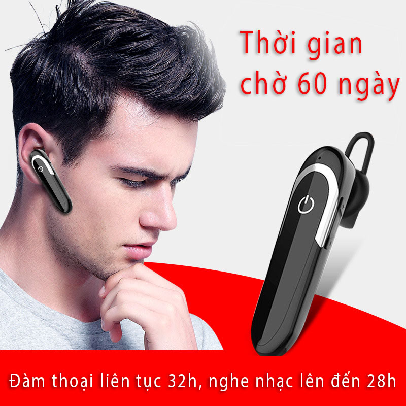 Tai nghe bluetooth nhét tai không dây Tai phone bluetooth dung lượng pin cực lớn nghe nhạc đàm thoại D5