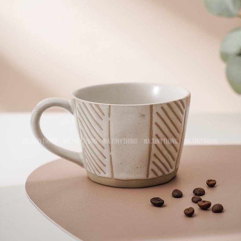 Ly sứ cao cấp, cốc sứ có quai phong cách Retro Vintage NA0059
