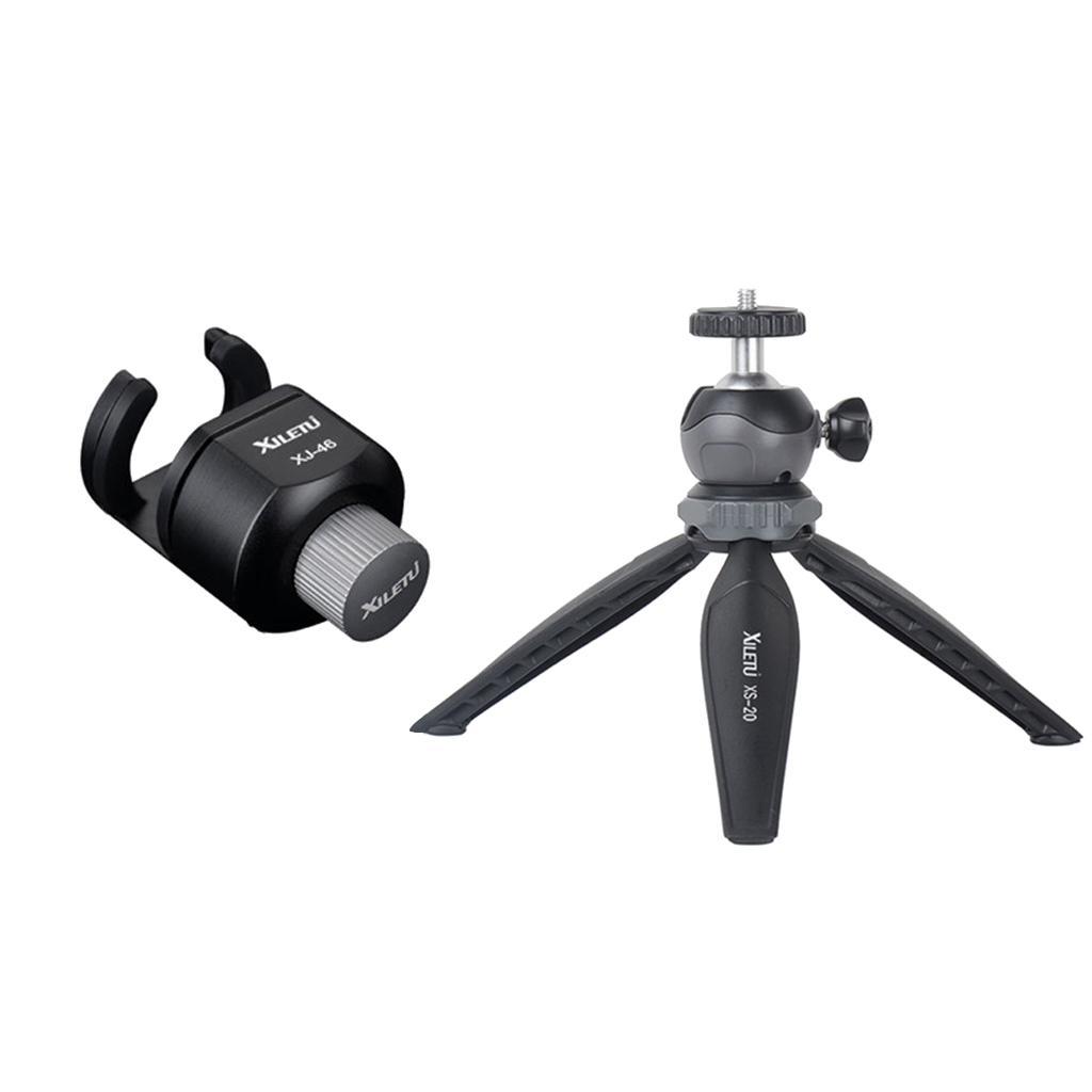 Mini Tabletop Handheld Tripod & Ball Head & Phone Clip for Digital Camera