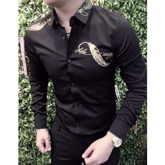 Áo sơ mi tay dài vải kate co giãn