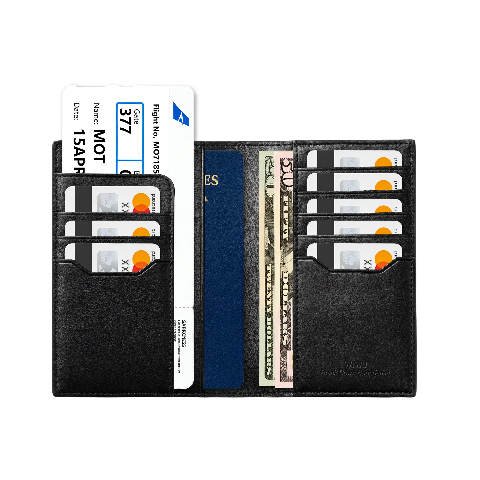Ví Đựng Hộ Chiếu WlWU Royal Passport Wallet FM RFID Travel Wallet With Find My Card Slot | RFID Safe | Tương Thích Nhà Táo Find My & Android Find Hub | Da Microfiber Leather - Hàng nhập khẩu