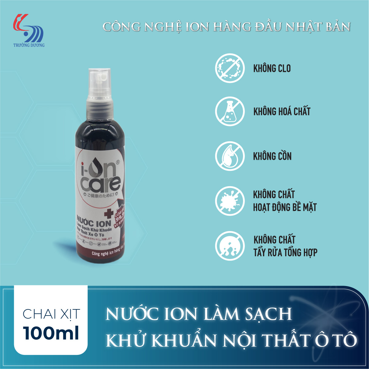 Nước ION làm sạch khử khuẩn nội thất xe ô tô I-ONCARE