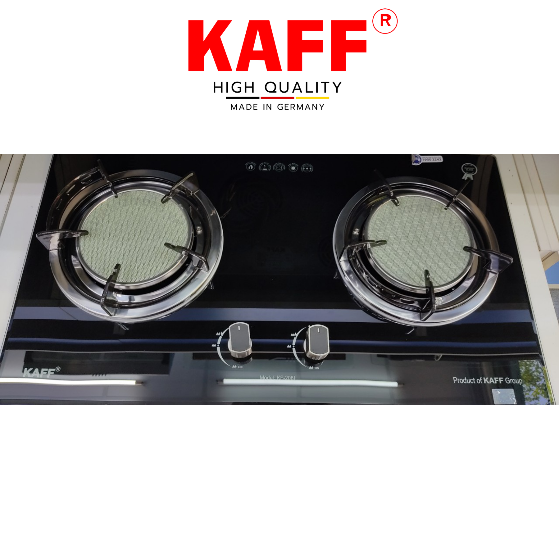 Bộ Bếp ga âm KAFF KF-208I bao gồm: Bếp ga + chảo chống dính cao cấp + bộ van ga - Hàng chính hãng