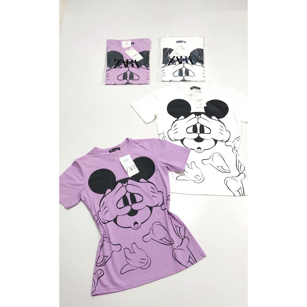 Siêu phẩm hàng xuất Áo thun hình Micky màu tím ngọt lịm và màu trắng trẻ trung
