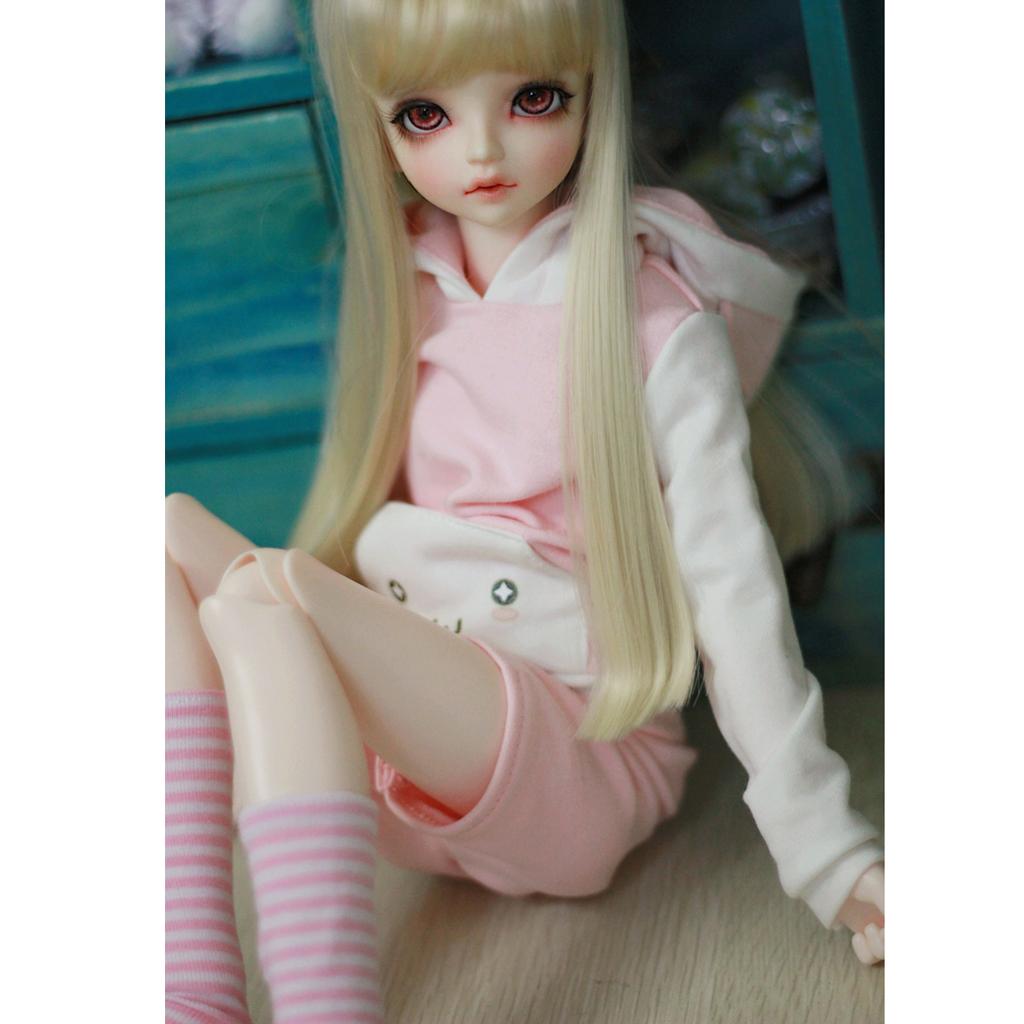 Cute Cat Ear Hoodie Top Pants Stockings Outfit For 1/6 BJD SD MSD DOD