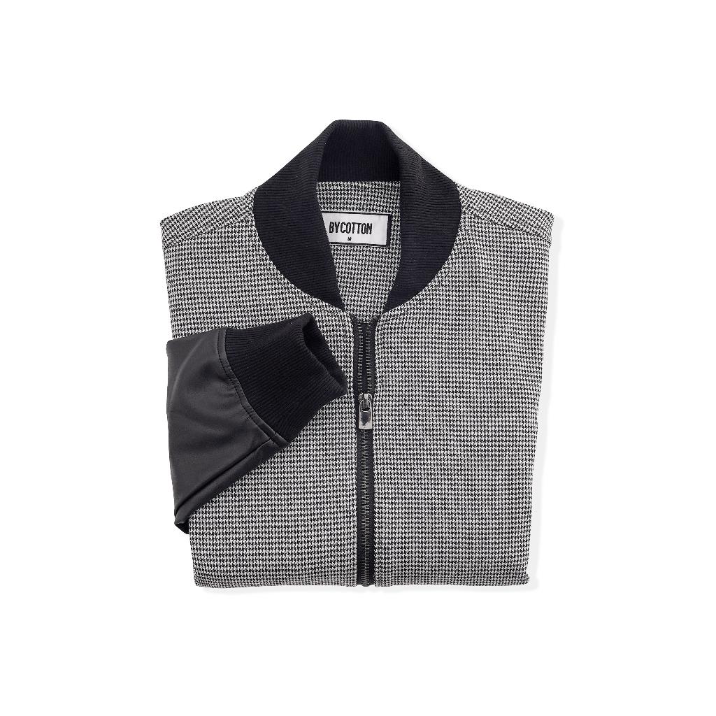 Áo Khoác Nam BY COTTON Patter Mix Leather Jacket Bomber