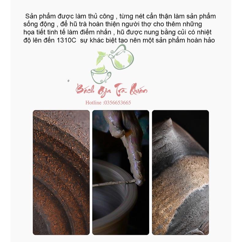 Hũ Trà Gốm Nhật Nắp Đồng 2 Lớp Siêu Kín Giúp Bảo Quản Trà Tối Ưu Nhất