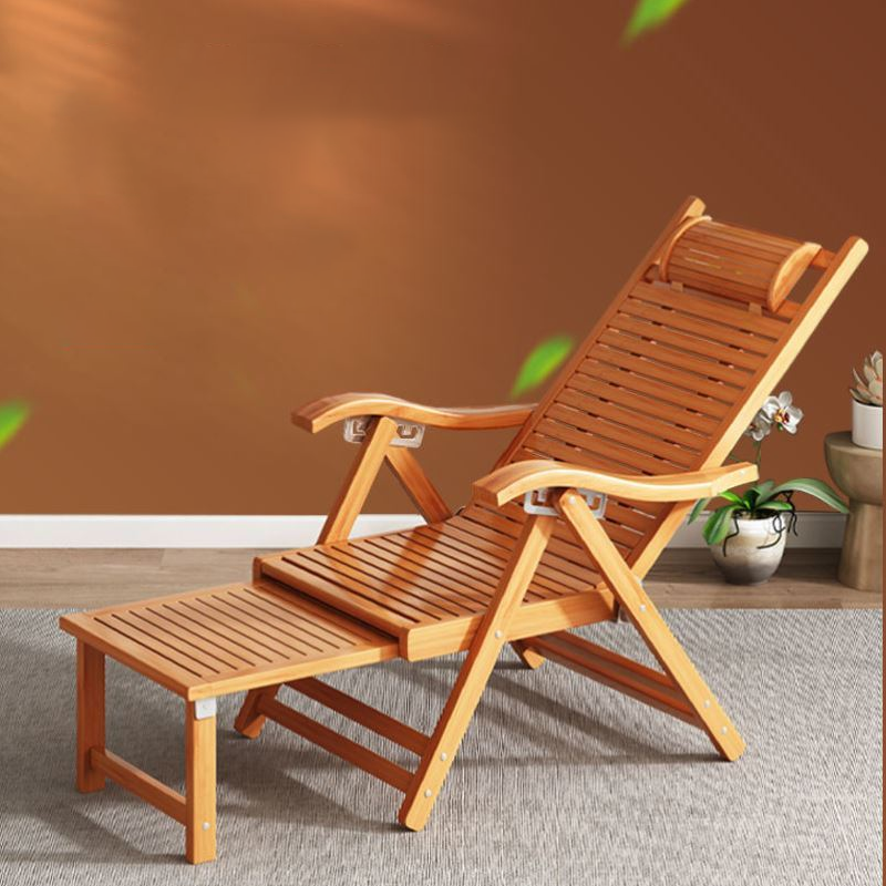 Ghế gấp, ghế tựa lưng thư giãn bằng gỗ tre thân thiện với môi trường - hàng chính hãng