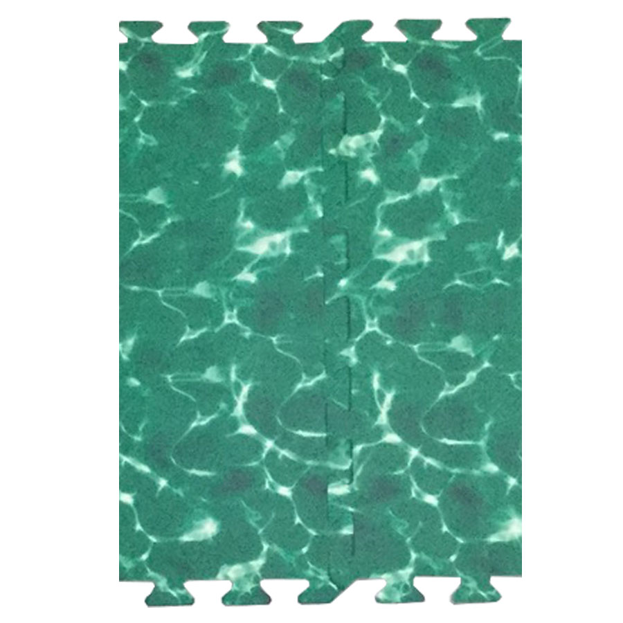 Bộ 4 tấm Thảm xốp lót sàn ECOBABY an toàn cho bé - hình sóng biển màu xanh lá - kích thước 1 tấm 60x60cm, độ dày khoảng 1cm