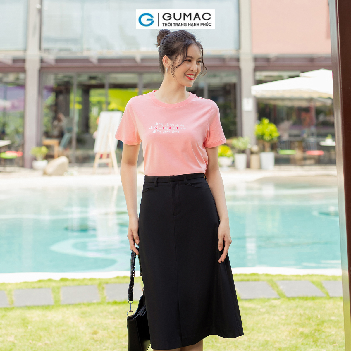 Áo thun nữ cotton tay ngắn cổ tròn in chữ dễ thương trẻ trung năng động thời trang GUMAC ATD07062