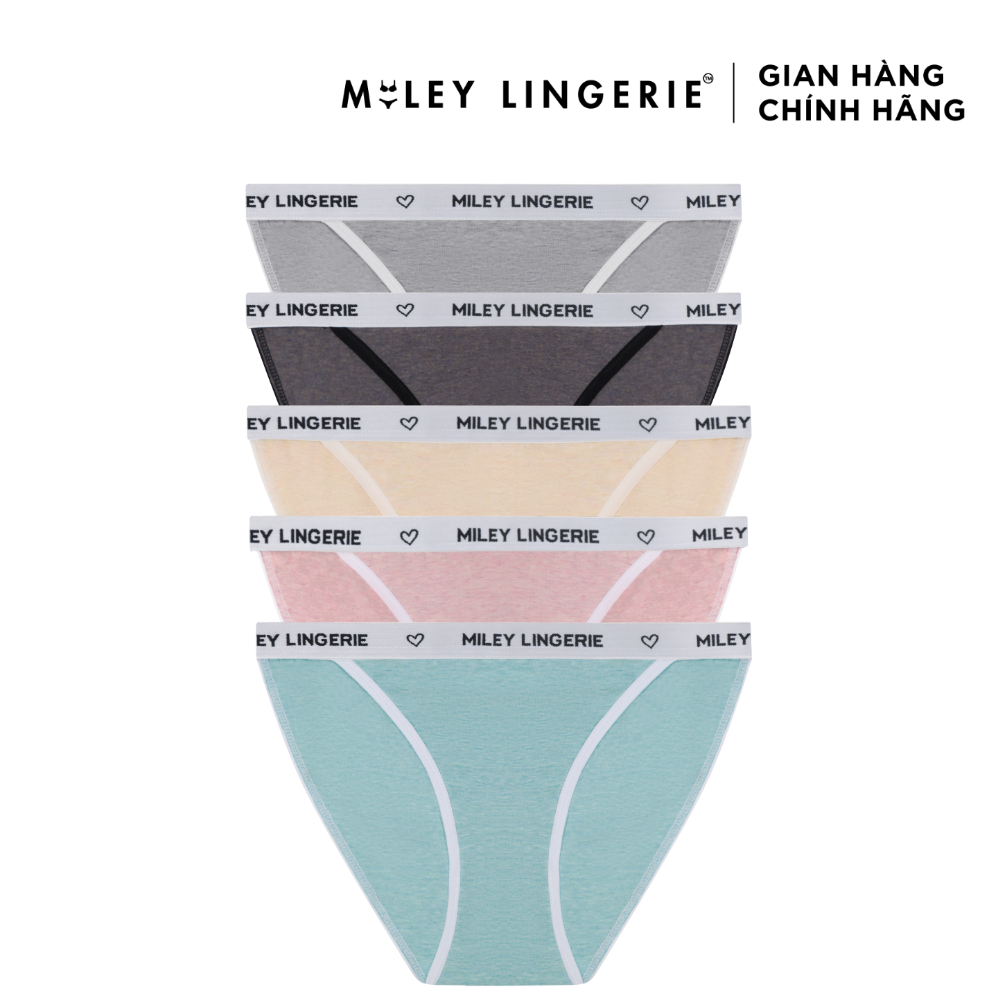 Bộ 5 Quần Lót Nữ Melagne High-Cut Miley Lingerie FCS1124-1114-0714-1214-1014