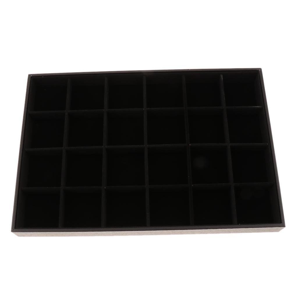Velvet Bracelet Bangle Watch Jewelry Display Tray Storage Case Box 24/36 Grid